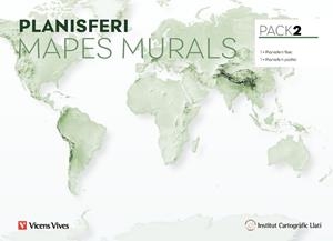 PACK 2 MAPES MURALS PLANISFERI FÍSIC I POLÍTIC | 8429962032775