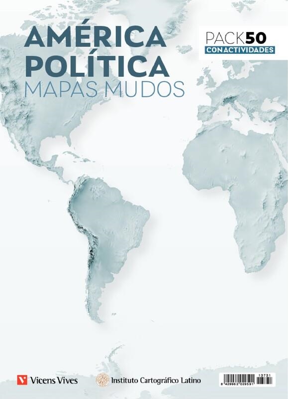 PACK 50 MAPAS MUDOS AMÉRICA POLÍTICA CON ACTIVIDADES | 8429962029591