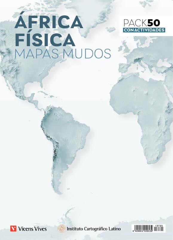 PACK 50 MAPAS MUDOS ÁFRICA FÍSICA CON ACTIVIDADES | 8429962029539