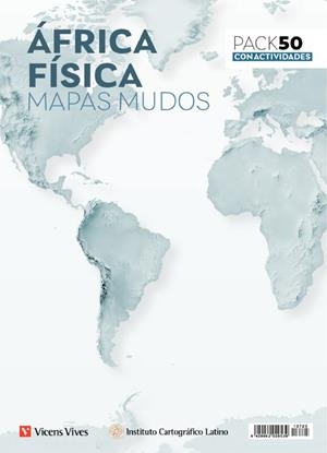 PACK 50 MAPAS MUDOS ÁFRICA FÍSICA CON ACTIVIDADES | 8429962029539