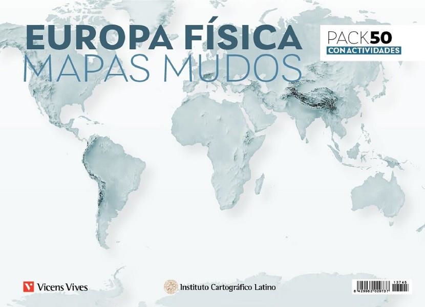 PACK 50 MAPAS MUDOS EUROPA FÍSICA CON ACTIVIDADES | 8429962029737