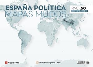 PACK 50 MAPAS MUDOS ESPAÑA POLÍTICA CON ACTIVIDADES | 8429962029713