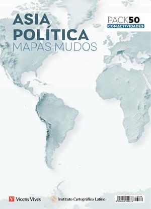 PACK 50 MAPAS MUDOS ASIA POLÍTICA CON ACTIVIDADES. | 8429962029676