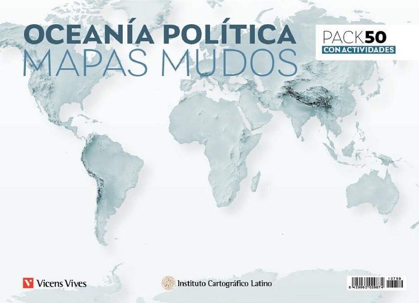 PACK 50 MAPAS MUDOS OCEANÍA POLÍTICA CON ACTIVIDADES | 8429962029874
