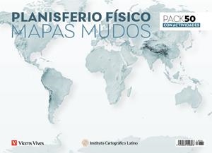 PACK 50 MAPAS MUDOS PLANISFERIO FÍSICO CON ACTIVIDADES | 8429962029898