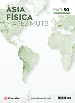 PACK 50 MAPES MUTS ÀSIA FÍSICA AMB ACTIVITATS | 8429962030054