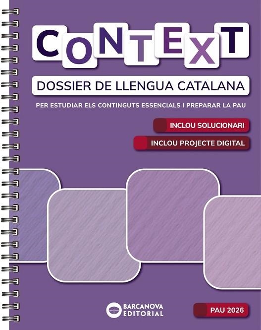 CONTEXT. DOSSIER DE LLENGUA CATALANA. BATXILLERAT 2026 | 9788448964924