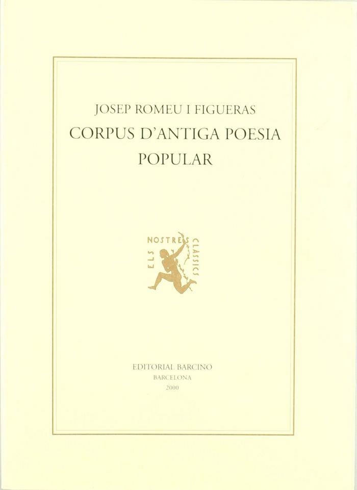 CORPUS D´ANTIGA POESIA POPULAR | 9788472266889