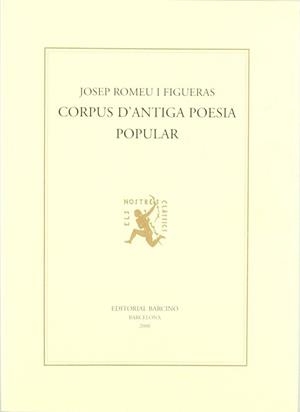 CORPUS D´ANTIGA POESIA POPULAR | 9788472266889