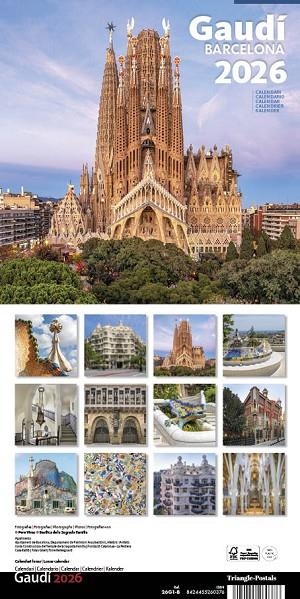 CALENDARIO 2026 PARET (16X16 CM) GAUDÍ-1 B (S. FAMÍLIA) | 8424455260376