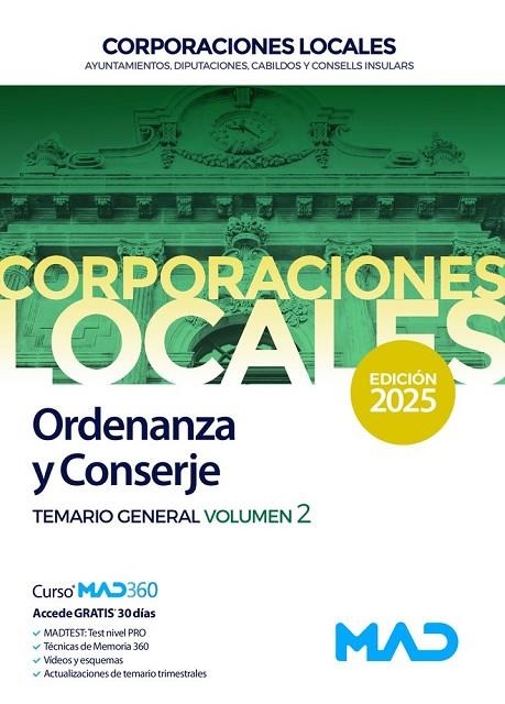 ORDENANZA Y CONSERJE DE AYUNTAMIENTOS, DIPUTACIONES Y OTRAS CORPORACIONES LOCALES. TEMARIO GENERAL VOLUMEN 2 | 9788414294635 | VARIOS AUTORES