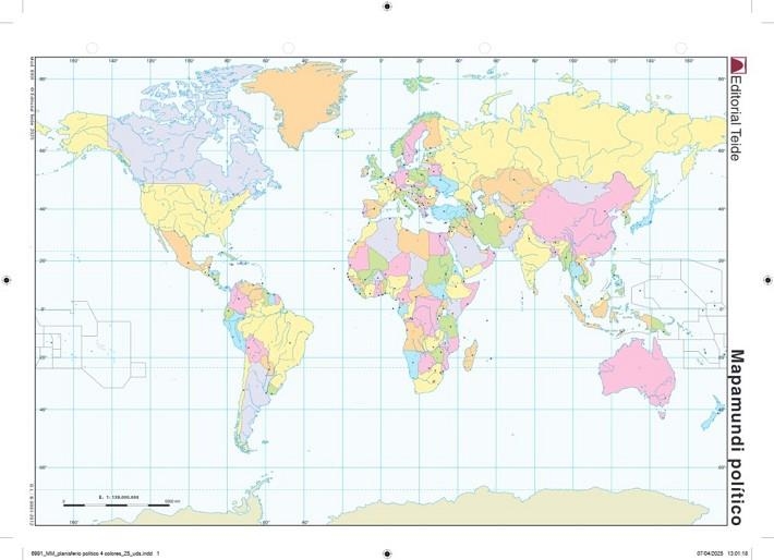MM. MAPAMUNDI POLÍTICO (COLOR)(25 unid.) | 9788430769919