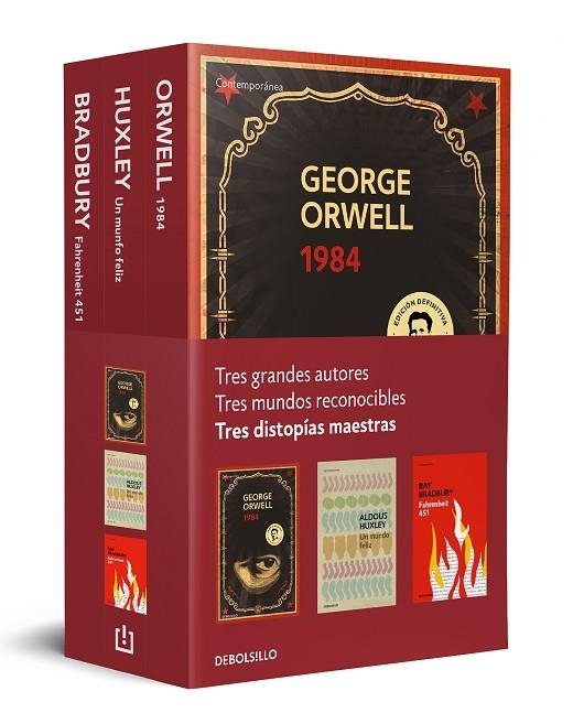 DISTOPÍAS MAESTRAS (PACK CON: 1984 DE ORWELL | UN MUNDO FELIZ DE HUXLEY | FAHRENHEIT 451 DE BRADBURY) | 9788466359542 | VARIOS AUTORES