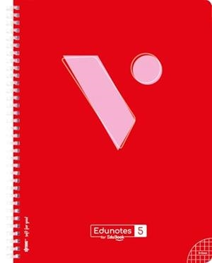 EDUNOTES + C/MICRO-5 A4 ESPIRAL ROJA 80H 5X5 | 9788410963689