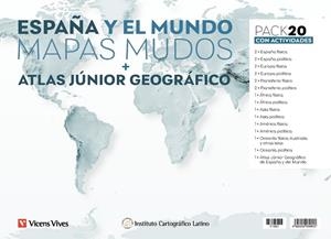 PACK 20 MAPAS MUDOS CON ACTIVIDADES Y ATLAS JÚNIOR GEOGRÁFICO DE ESPAÑA Y DEL MUNDO | 8429962030603 | INSTITUTO CARTOGRÁFICO LATINO