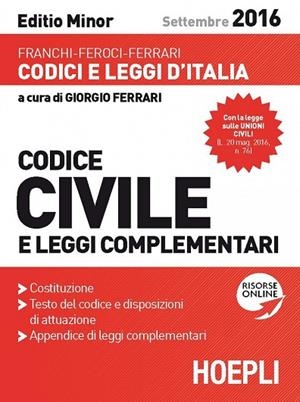 CODICE CIVILE E LEGGI COMPLEMENTARI 2016. EDITIO MINOR | 9788820371869 | VV.AA.