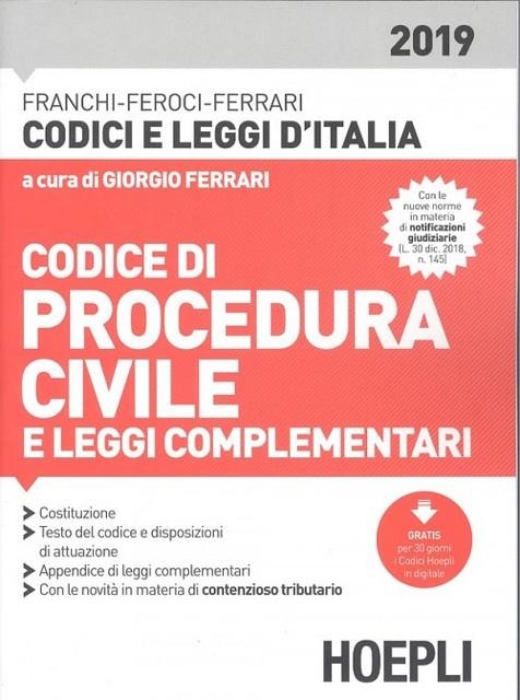 CODICE DI PROCEDURA CIVILE E LEGGI COMPLEMENTARI 2019 | 9788820388195 | VV.AA.