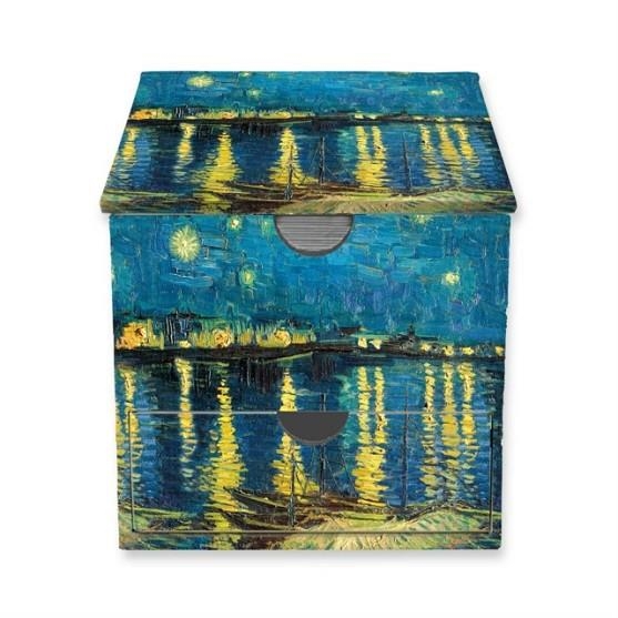 VINCENT VAN GOGH: STARRY NIGHT OVER THE RHONE FLAME TREE MEMO BOX WITH DRAWER | 9781835628386 | FLAME TREE STUDIO