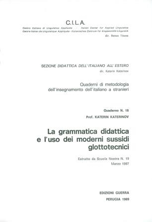 GRAMM. DIDATTICA E USO MODERNI SUSSIDI... | 9980000005124