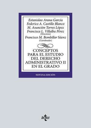 CONCEPTOS PARA EL ESTUDIO DEL DERECHO ADMINISTRATIVO II EN EL GRADO | 9788430989041