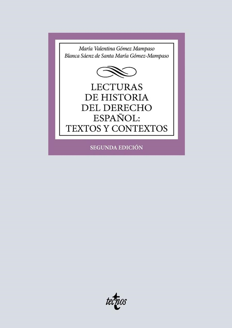 LECTURAS DE HISTORIA DEL DERECHO ESPAÑOL: TEXTOS Y CONTEXTOS | 9788430993666